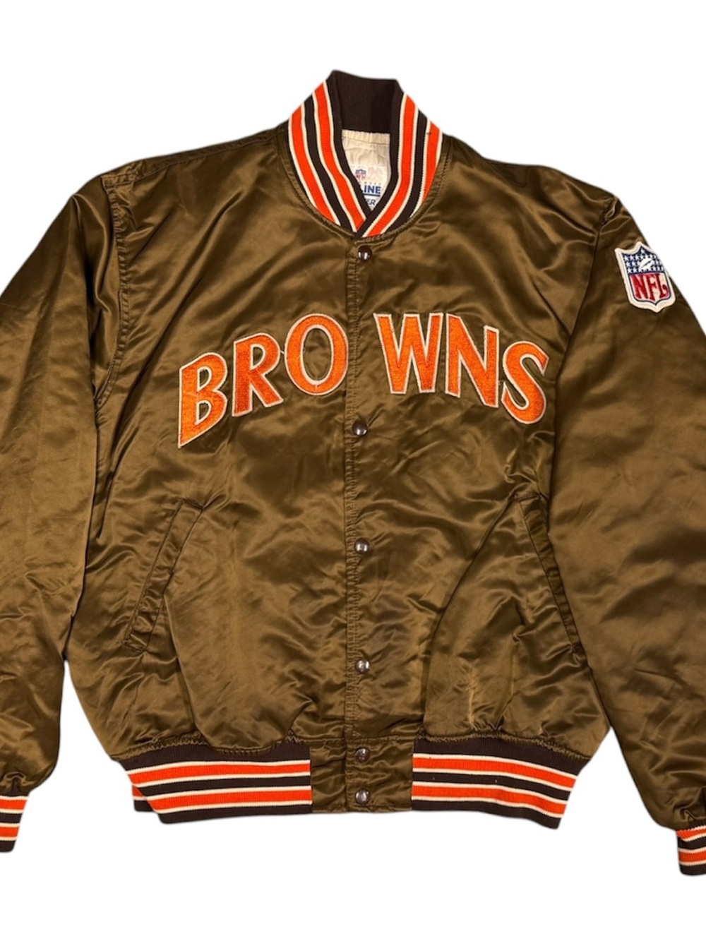 Vintage 90s Cleveland Browns Satin Varsity Starter Jacket - NFL Pro Line - XL